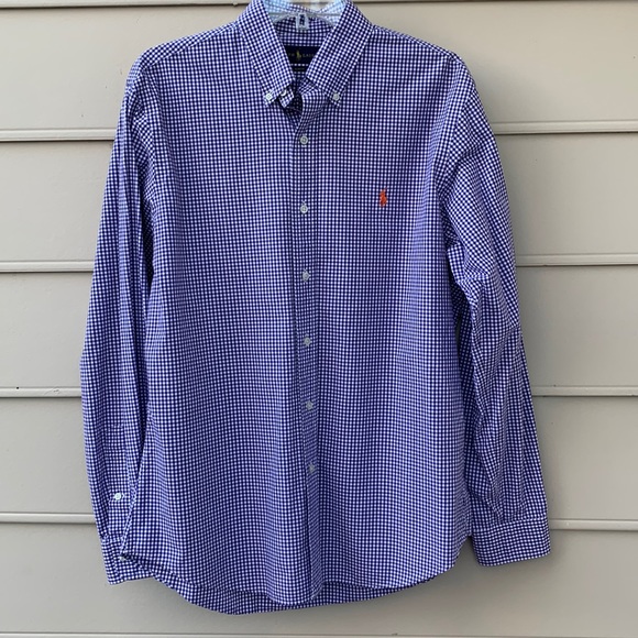 Ralph Lauren Slim Fit Purple & White Button Down Shirt, L - Picture 1 of 11